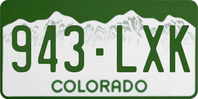 CO license plate 943LXK