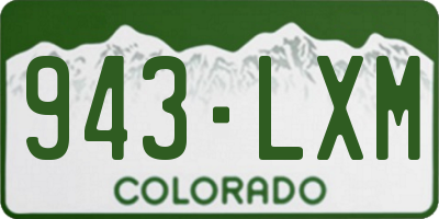 CO license plate 943LXM