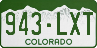CO license plate 943LXT