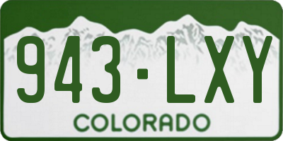 CO license plate 943LXY