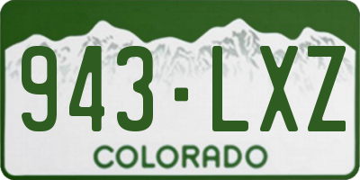 CO license plate 943LXZ