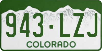 CO license plate 943LZJ
