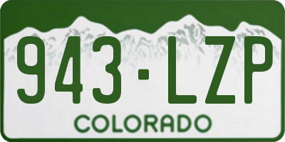 CO license plate 943LZP