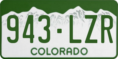 CO license plate 943LZR