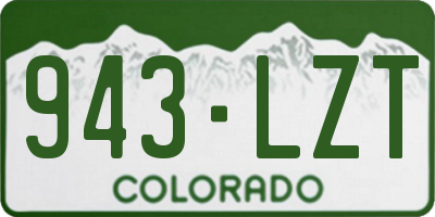 CO license plate 943LZT