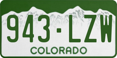 CO license plate 943LZW