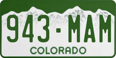 CO license plate 943MAM