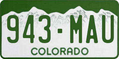 CO license plate 943MAU
