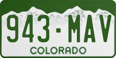 CO license plate 943MAV