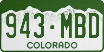 CO license plate 943MBD
