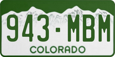 CO license plate 943MBM