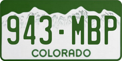 CO license plate 943MBP