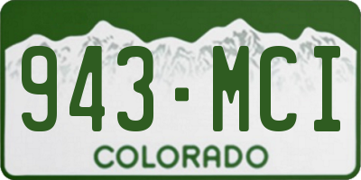 CO license plate 943MCI