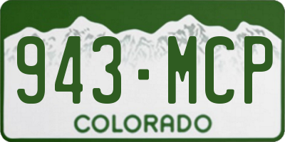 CO license plate 943MCP