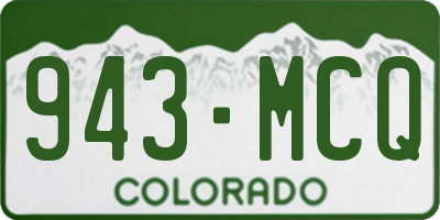 CO license plate 943MCQ