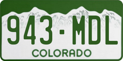 CO license plate 943MDL