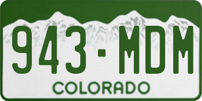 CO license plate 943MDM