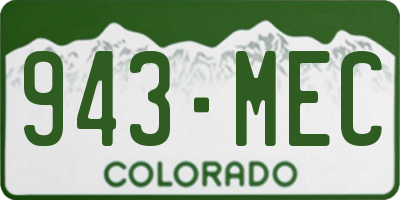CO license plate 943MEC