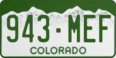 CO license plate 943MEF