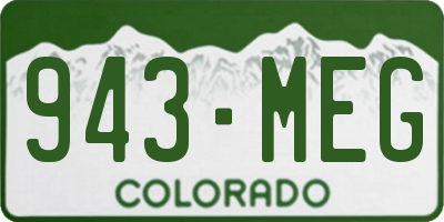 CO license plate 943MEG