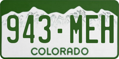 CO license plate 943MEH