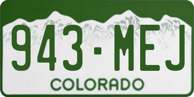 CO license plate 943MEJ