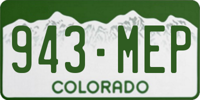 CO license plate 943MEP