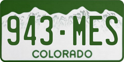 CO license plate 943MES