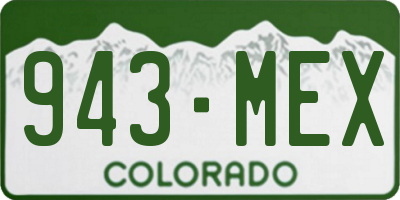 CO license plate 943MEX