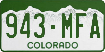 CO license plate 943MFA
