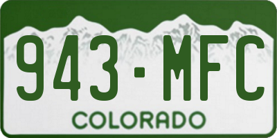 CO license plate 943MFC