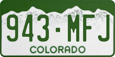 CO license plate 943MFJ