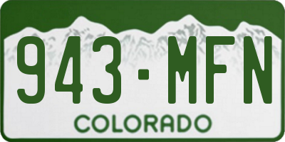 CO license plate 943MFN