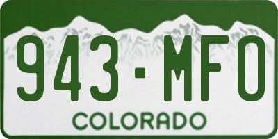 CO license plate 943MFO