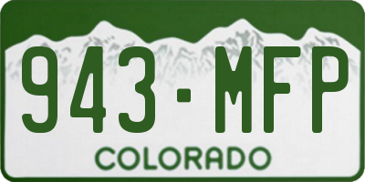 CO license plate 943MFP
