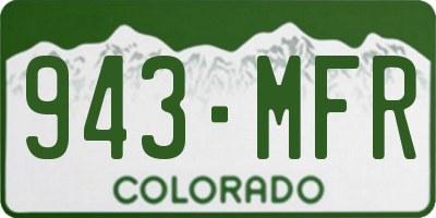 CO license plate 943MFR