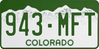 CO license plate 943MFT