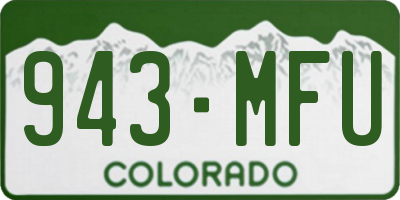 CO license plate 943MFU