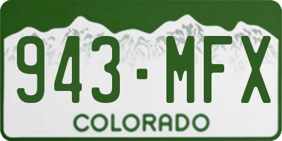 CO license plate 943MFX