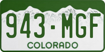 CO license plate 943MGF