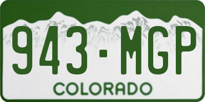 CO license plate 943MGP