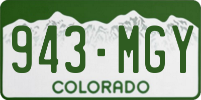 CO license plate 943MGY