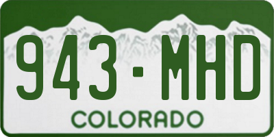 CO license plate 943MHD