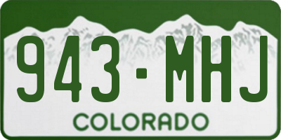 CO license plate 943MHJ