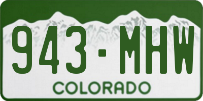 CO license plate 943MHW