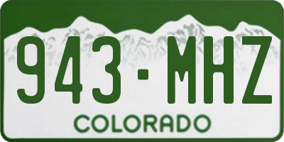 CO license plate 943MHZ