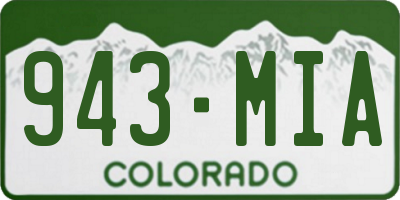 CO license plate 943MIA