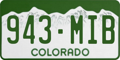CO license plate 943MIB