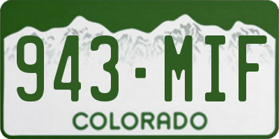 CO license plate 943MIF