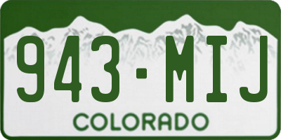 CO license plate 943MIJ